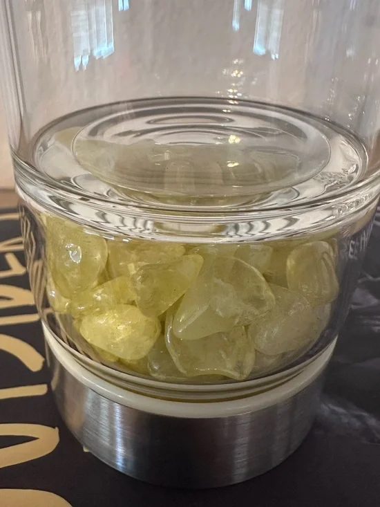 16 Oz Glass Water Bottle with Insulator - Citrine - Picture 2 of 4